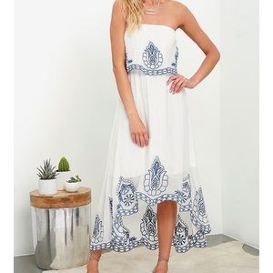 Strapless high-low dress